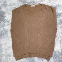 SENSE OF PLACE【F】ニットベスト　ブラウン　春秋　フリーサイズ