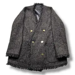 【美品】ジャーナルスタンダード ループツイードイージージャケット ノーカラーのサムネイル