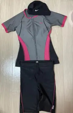 FILA セパレート水着 黒/ピンク M NIKE 水泳帽　3点セット