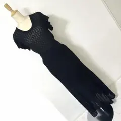 2 マジェスティックレゴン フリルスリーブスカシ柄 ロング 원피스