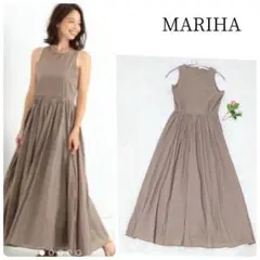 MARIHA マリハ ティアードロングワンピース 半袖 ライトブルー フレア