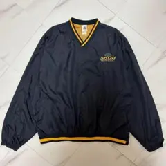 Badgersport Vネックナイロンプルオーバー  ネイビー 刺繍ロゴ XL