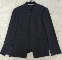 極美品 セオリーリュクス ノーカラージャケット ビジネス ブラック 黒 S