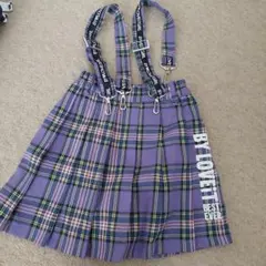 BYLON.IT サスペンダー付きスカート 紫色 チェック