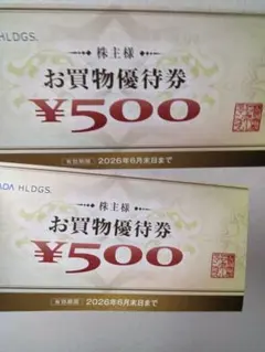 ヤマダ電機　優待券　500円券2枚