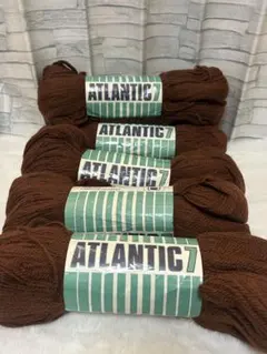 ATLANTIC 7 ブラウン毛糸 ウール100% 100g 5つセット