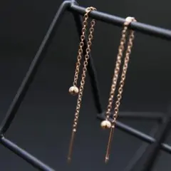 アメリカンピアス ボール チェーン ミニ 揺れる サージカルステンレス 両耳