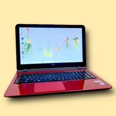 大容量SSD512GB Win11 初心者向ノートパソコン赤 オフィス2019