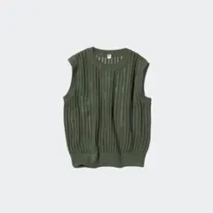 UNIQLO メッシュクルーネックショートセーター/ノースリーブ