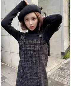 エイミーイストワール ツイード ミニ ワンピース ブラック S