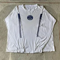 00s adidas ロンT パフォーマンスロゴ 白