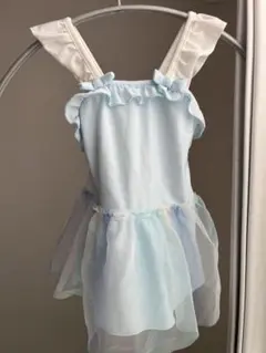 水色 フリル付き水着 110（105〜115）