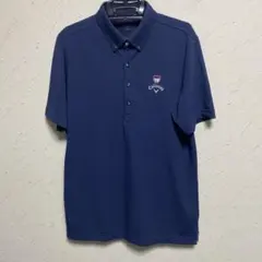 【Callaway】キャロウェイ　半袖ボタンダウンポロシャツ　ネイビー　LL