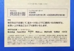良品計画　株主優待券　１枚のサムネイル