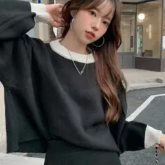 SS110SHEIN Honeyspot ドロップショルダーオーバーサイズニット