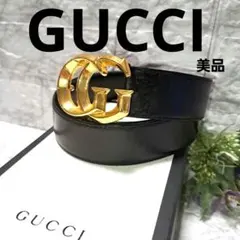 ✨️美品✨️GUCCIグッチレザーベルト　正規品ダブルGG マーモント　ブラック