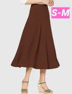 32 [ミラオーウェン] アシメボリュームスコッチ釦フレアスカート S-M相当