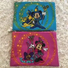 ディズニーシー　10周年　フラットポーチ　ミッキー　ミニー　　セット