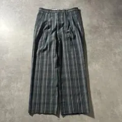 ヴィンテージ チェック グリーン マルチカラー 2タック ワイド