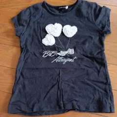 BeBe　黒のハート花柄Tシャツのサムネイル
