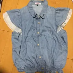 ピンクラテ デニムフリル袖シャツのサムネイル