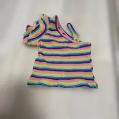 マルチカラーストライプ片肩タンクトップ 4Y