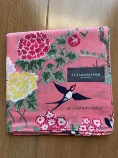 【新品未使用】KEITA MARUYAMA 花鳥柄ハンカチ ピンク 大判