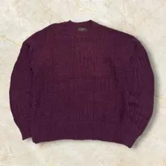 ざ*き様 90s USA製 エディーバウアー ケーブルニットコットン 黒タグ 厚