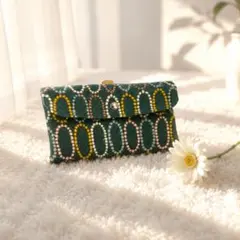 ミナペルホネン ハンドメイド マチ付きぷっくりがま口⭐️希少カメリア