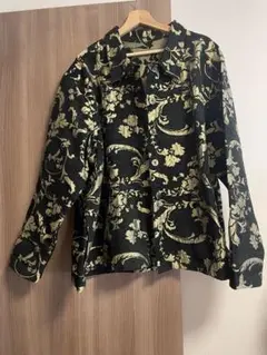 vintage ジャケット　黒　総柄のサムネイル
