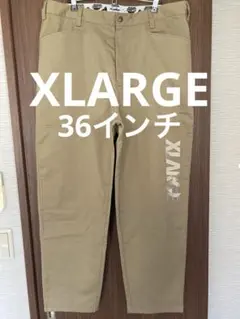 XLARGE 刺繍ロゴ ダブルニー ワークパンツ カーゴパンツ 36インチ