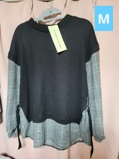 タグ付き 未使用品 重ね着風 トップス Mサイズ