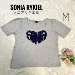 SONIA RYKIEL ソニアリキエル 半袖Tシャツ グレー フリルロゴ Lのサムネイル