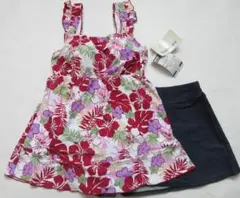 新品 13L 婦人 ワンピース水着 2点セット お花柄