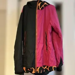 スノーボードウェア フード付き 黒ピンクオレンジ