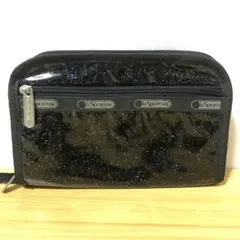 LeSportsac レスポートサック マルチケース ポーチ ラメ 黒 ブラック
