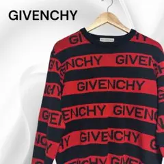 極美品‼︎ ◆GIVENCHY◆ ロゴニット/長袖/ボーダー/黒赤/ジバンシーのサムネイル