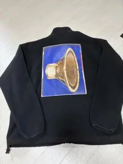 スピーカーグラフィック ブラックフリースジャケット