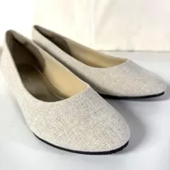 ★ベージュ：22.5cm！★【新品】幅広さんも！★走れる本革風パンプス：ベージュ