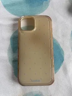 iPhone13用 ケース ドット柄 ブラウン