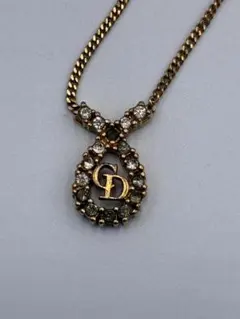 Christian Dior ディオール ネックレス ゴールド ラインストーン