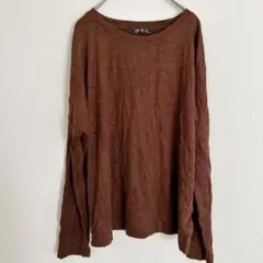 PRETTY GARDEN 【M】ブラウン 長袖 Tシャツ ロンT シンプル