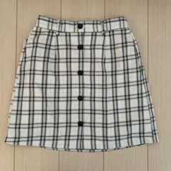 WEGO チェックスカート スカート ホワイト