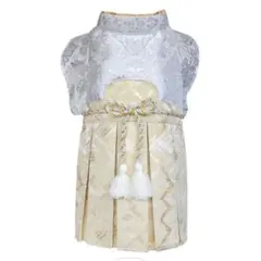 和風犬服 袴 ホワイトゴールド 小型犬