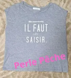Perle Pêche ♥️グレー　春夏　 Tシャツ　 半袖　希少のサムネイル
