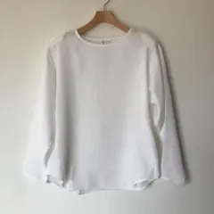 新品未使用 長袖ブラウス ホワイト 白 レディース 日本製 大きいサイズLL