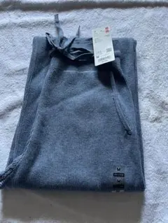 ユニクロ　ウォッシャブルニットリブパンツ　ブルー　Mサイズ新品【匿名配送】