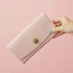 【美品】HASHIBAMI 天然石 ロングウォレット　長財布　ピンク