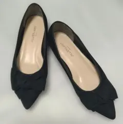 JILL STUART 23.5 黒 フラットシューズ スェード 美品