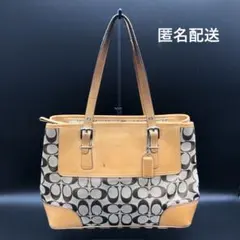 COACH トートバッグ シグネチャー 6892 キャンバス レザー 保存袋付き